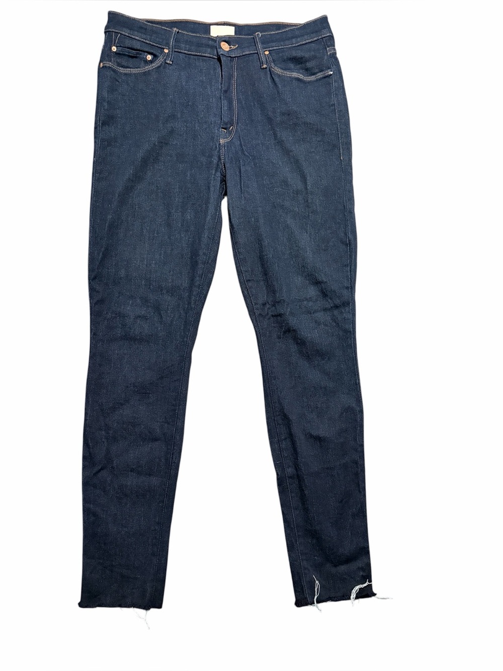 Mother High Waisted Looker Ankle Fray Jeans Women’s Size 30 Blue